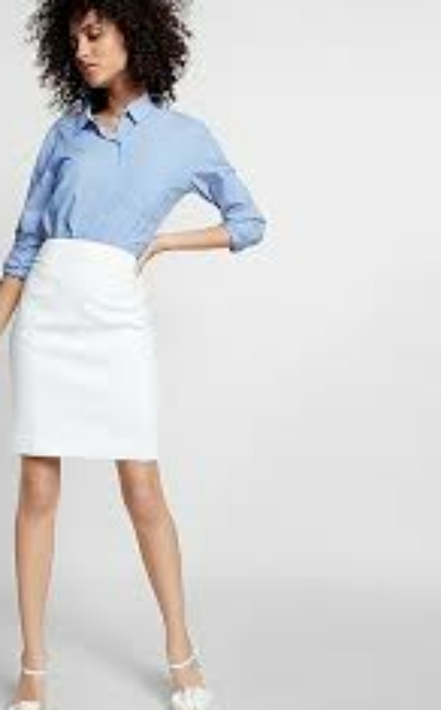 Express High Waisted Pintuck Pencil Skirt